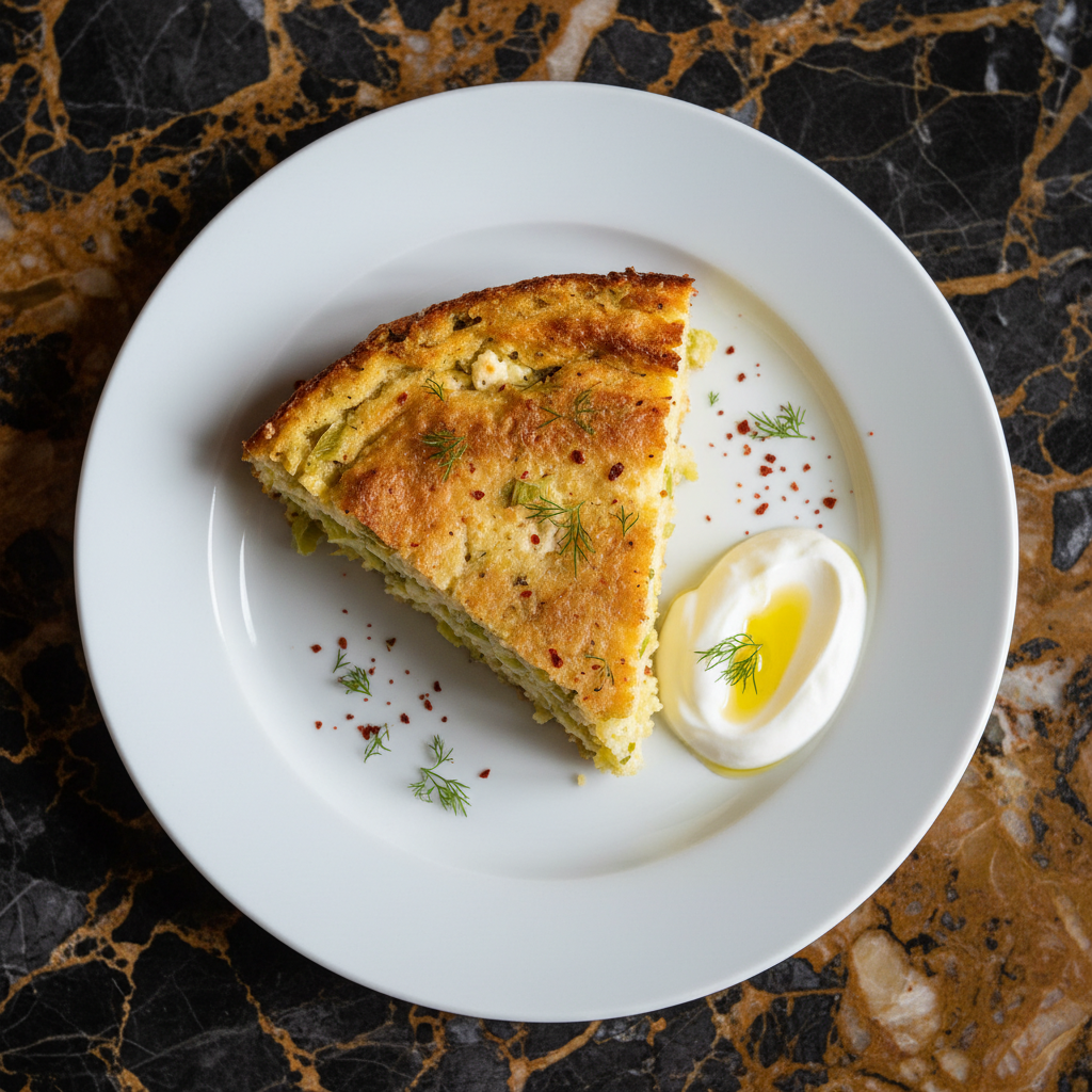 Albanian Leek and Cornmeal Casserole