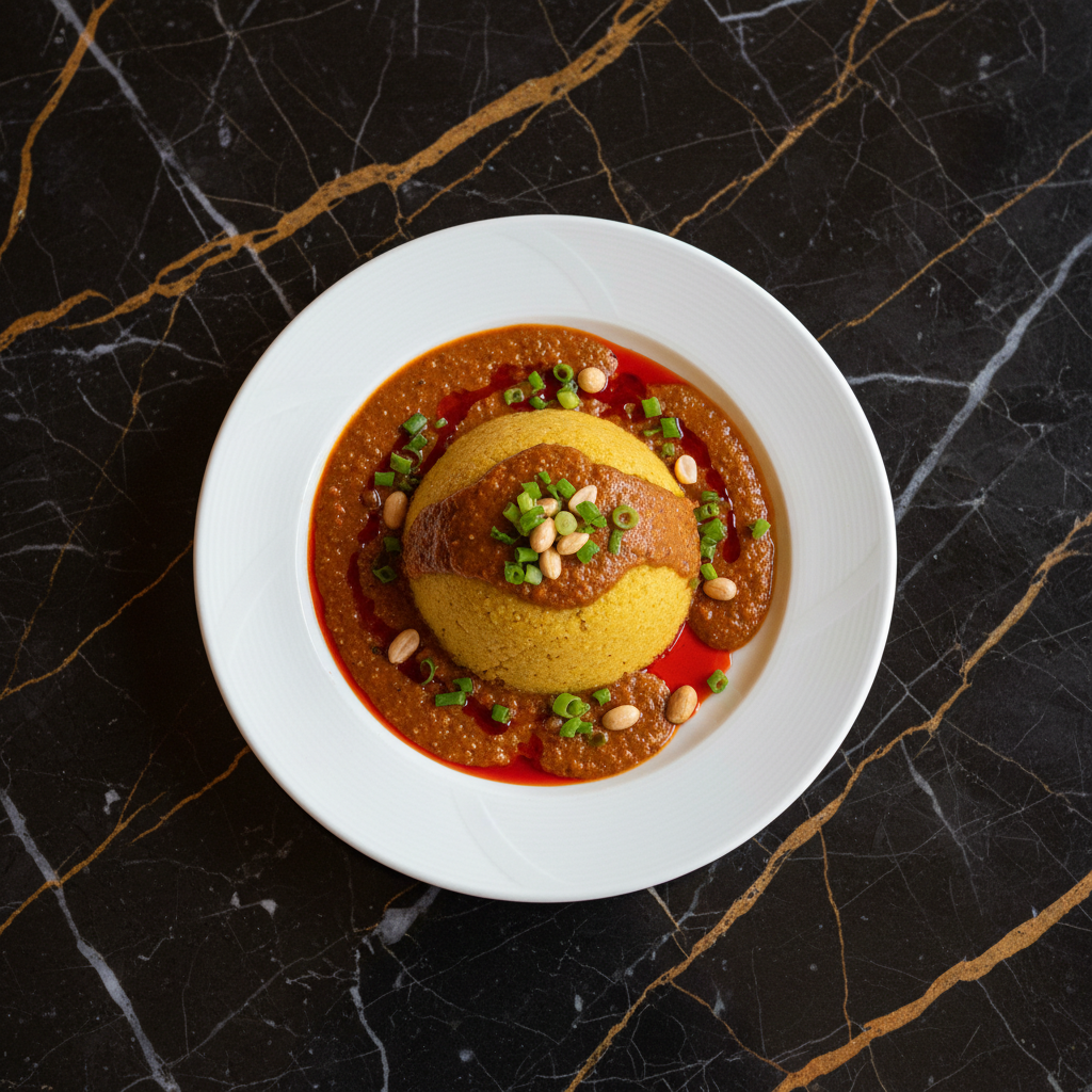 Amiwo with Peanut Sauce