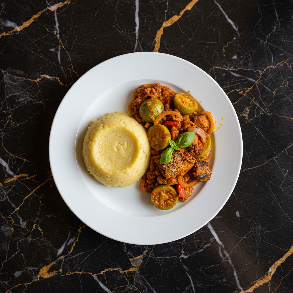 Apem with Garden Egg Stew