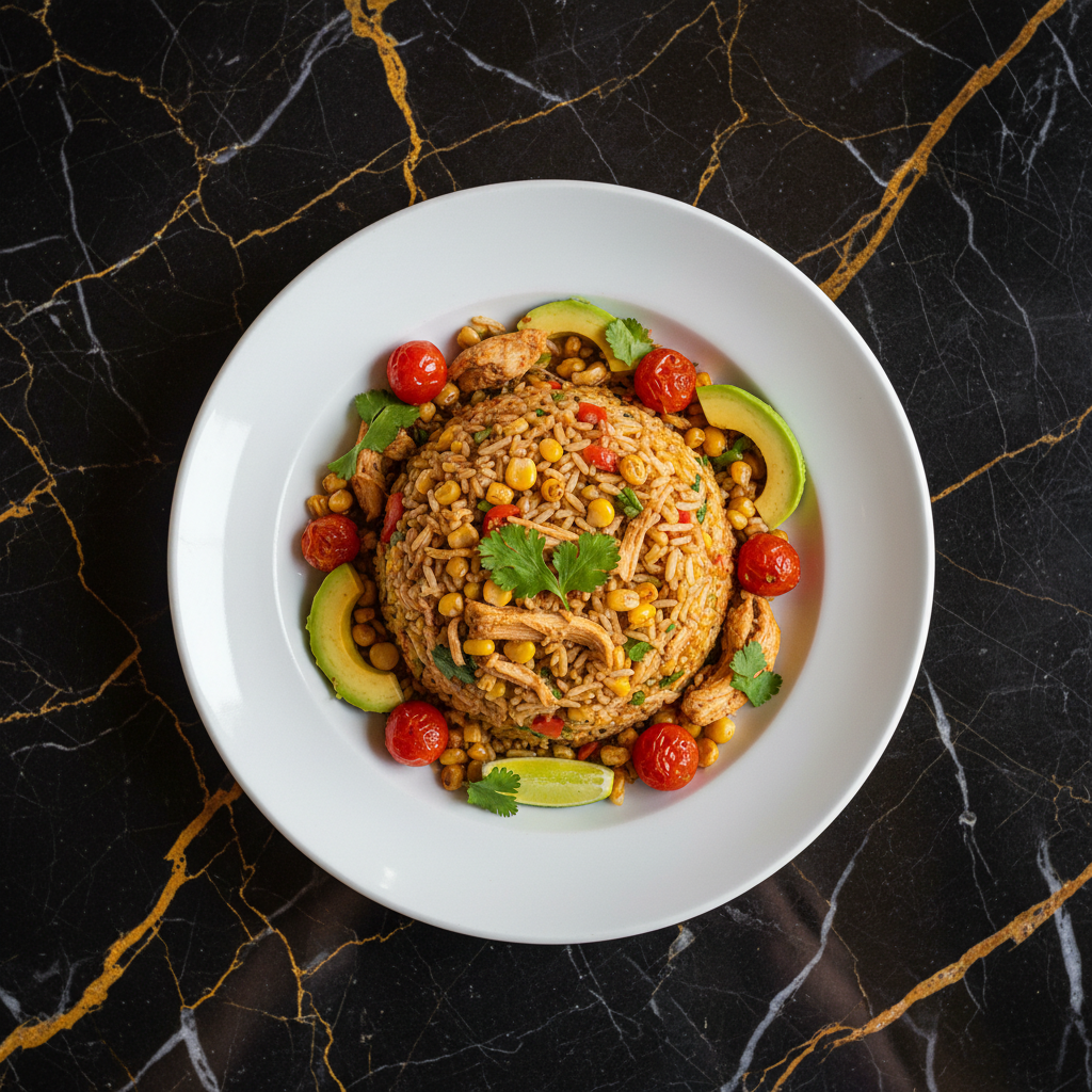 Arroz de Maรญz con Pollo