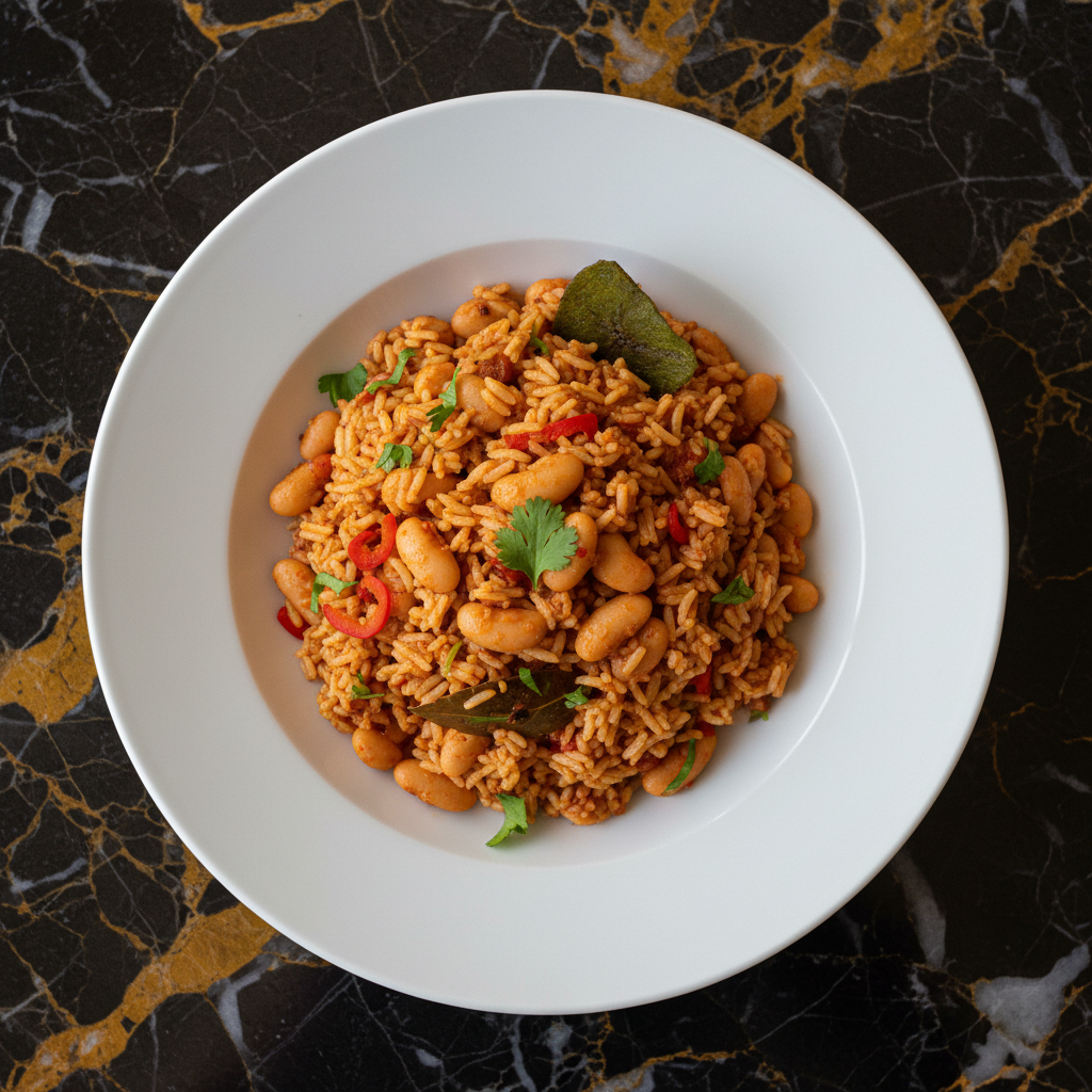 Arroz Guisado con Habichuelas Blancas