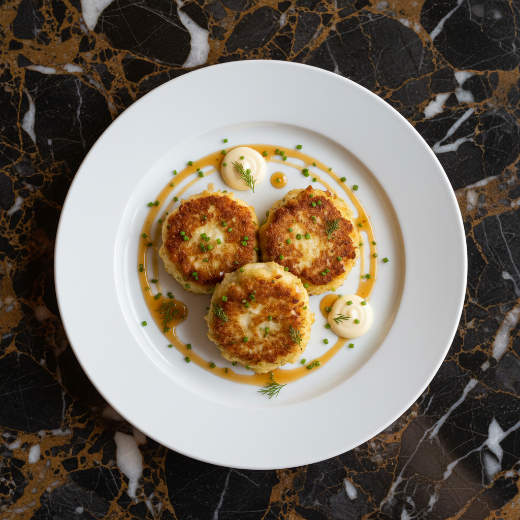 Atlantic Cod Fish Cakes with Maple-Dijon Glaze