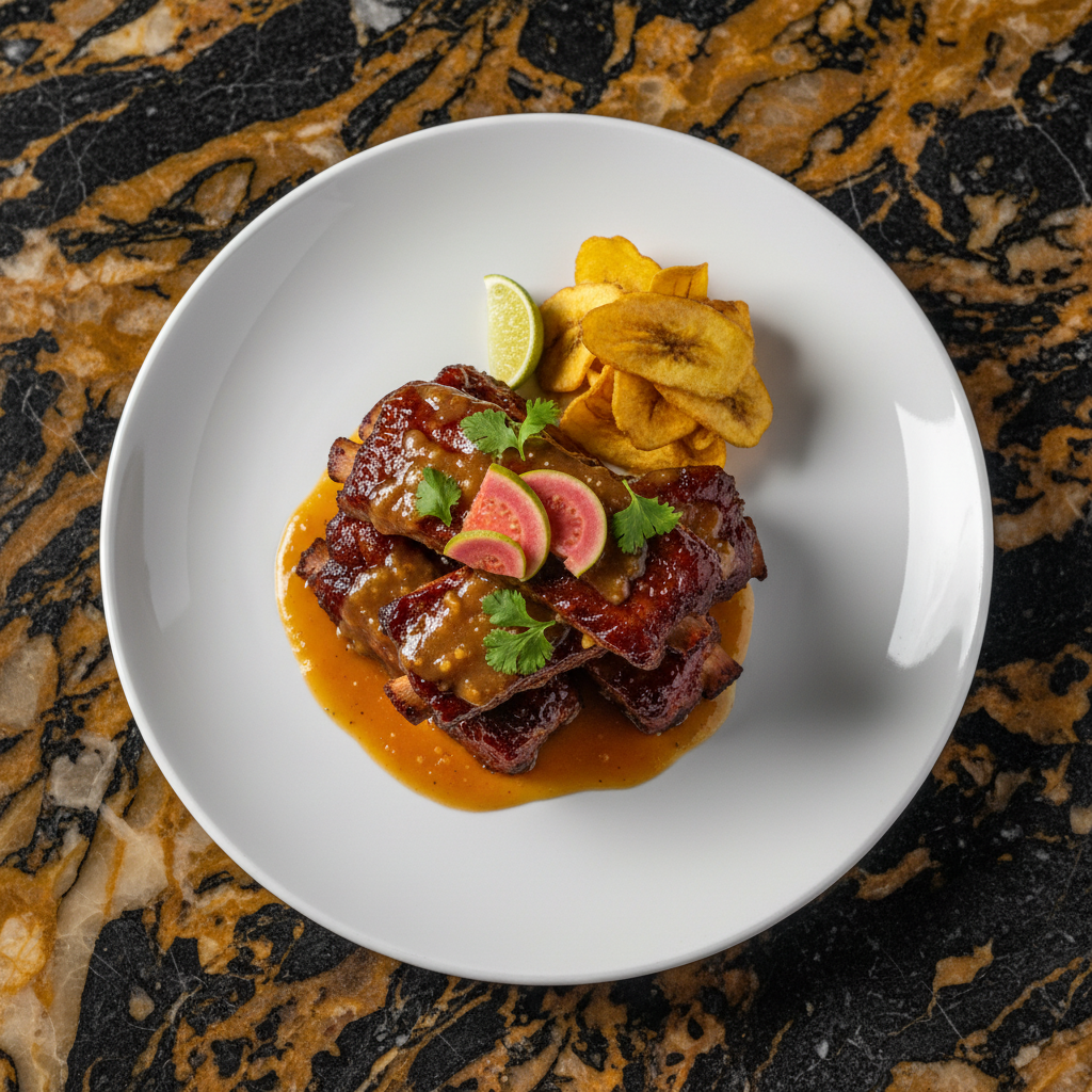 Bahamian Smoked Pork Ribs with Guava BBQ Sauce