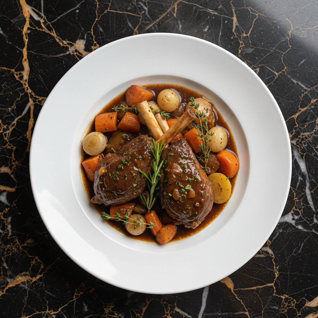 Beef and Stout Braised Lamb Shanks