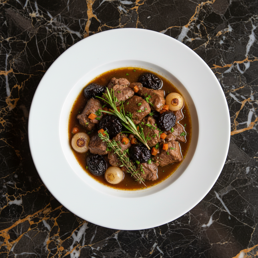 Belgian Lamb Stew with Prunes and Herbs