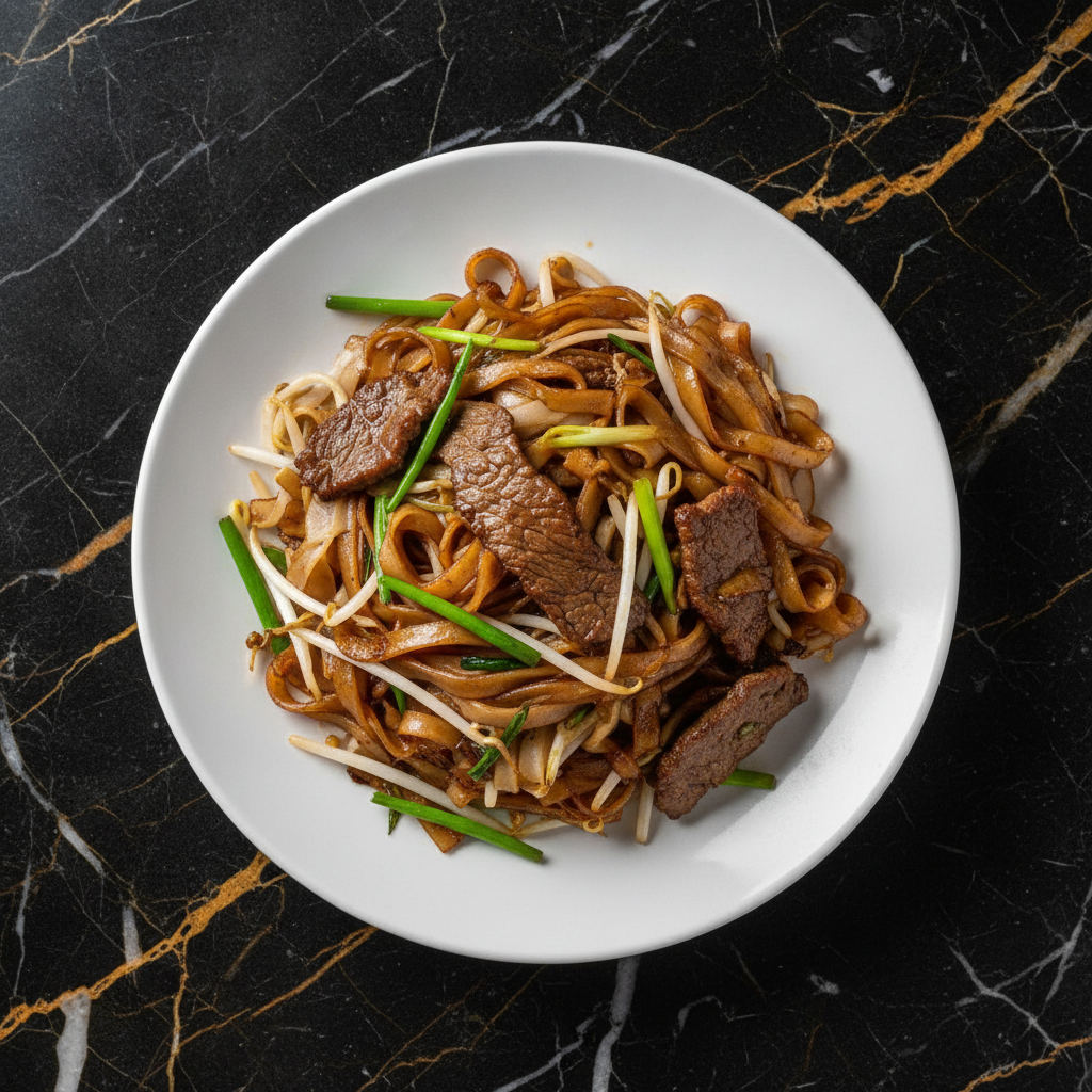 Chow fun (Cantonese Stir-Fried Beef Rice Noodles) - Traditional China ...