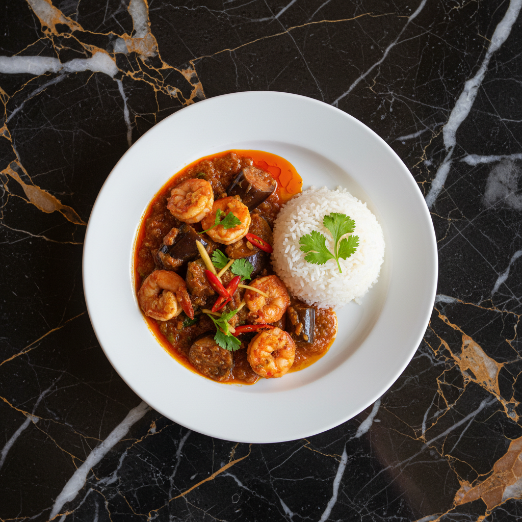 Spicy Shrimp and Eggplant Curry