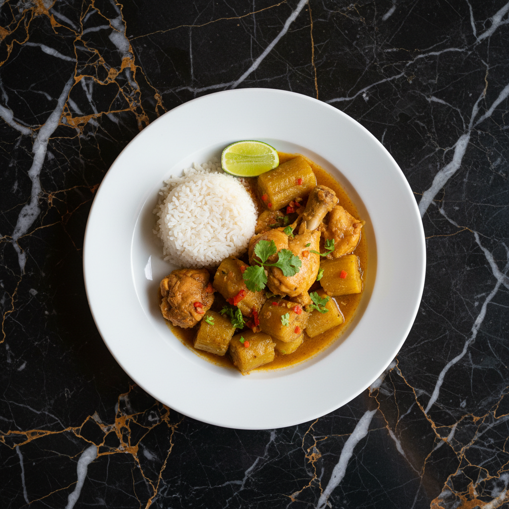 Seco de Guineo con Pollo