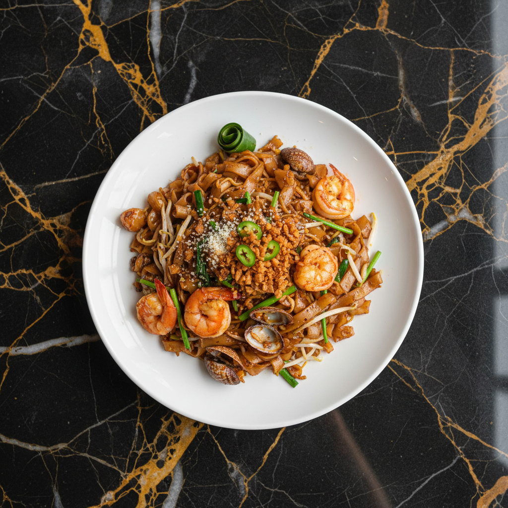 Singapore Fried Kway Teow with Preserved Radish