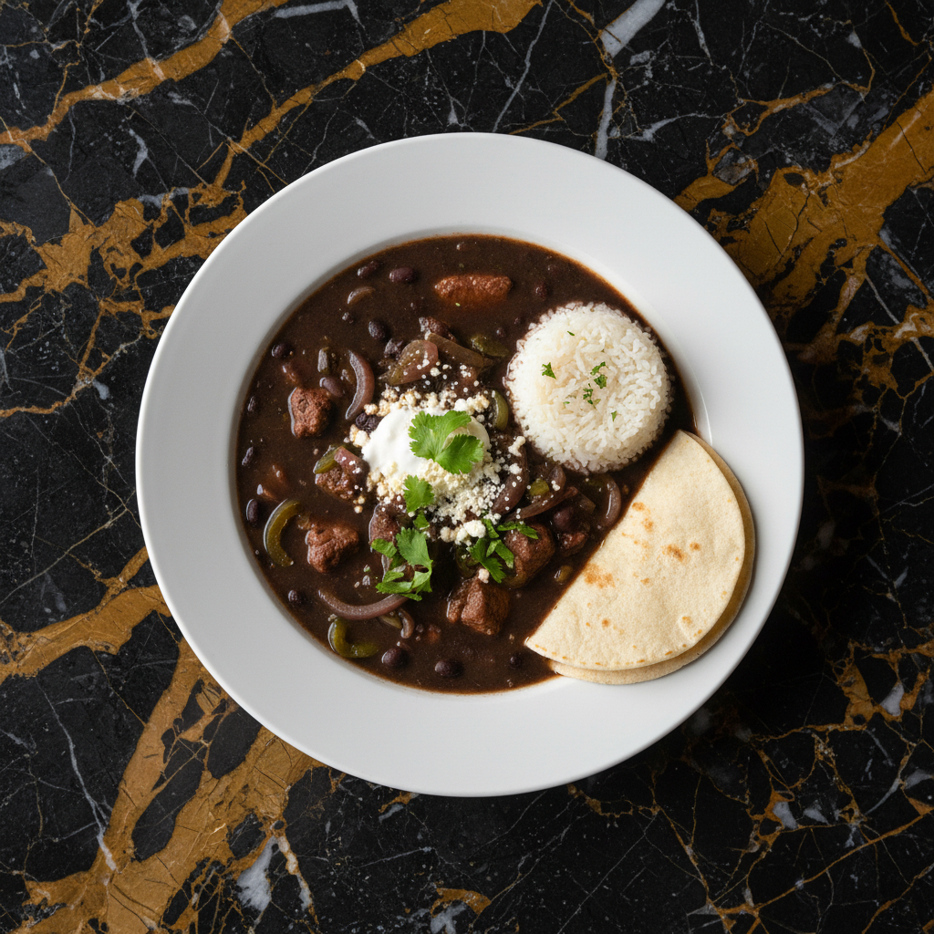 Sopa de Frijol Negro con Cerdo