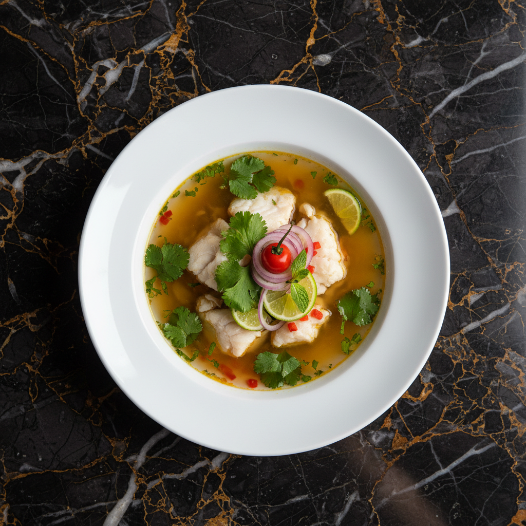 Sopa de Pescado con Cilantro