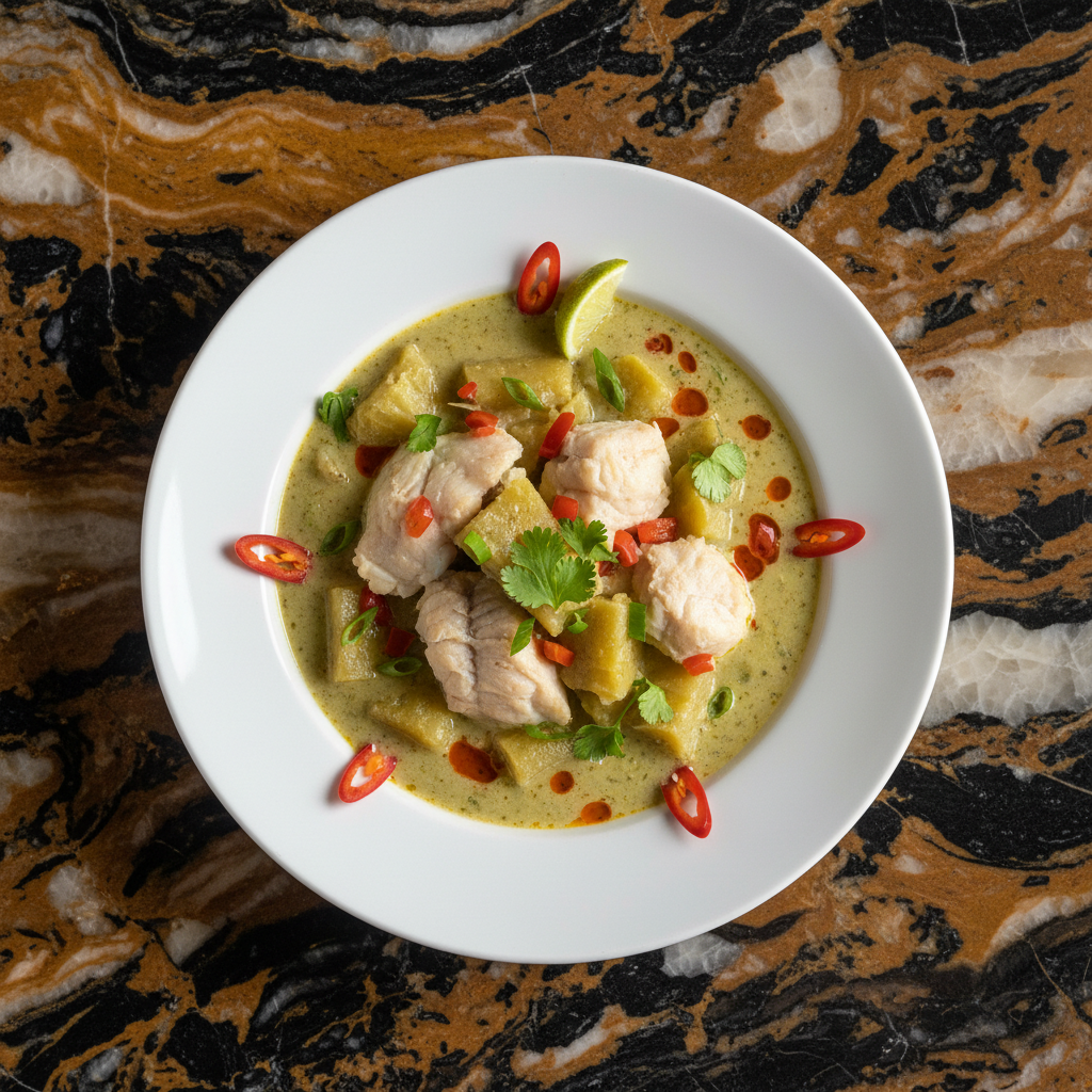 Sopa de Pescado y Plátano Verde