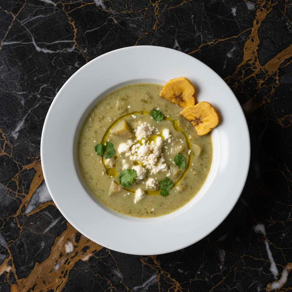 Sopa de Plátano Verde con Queso