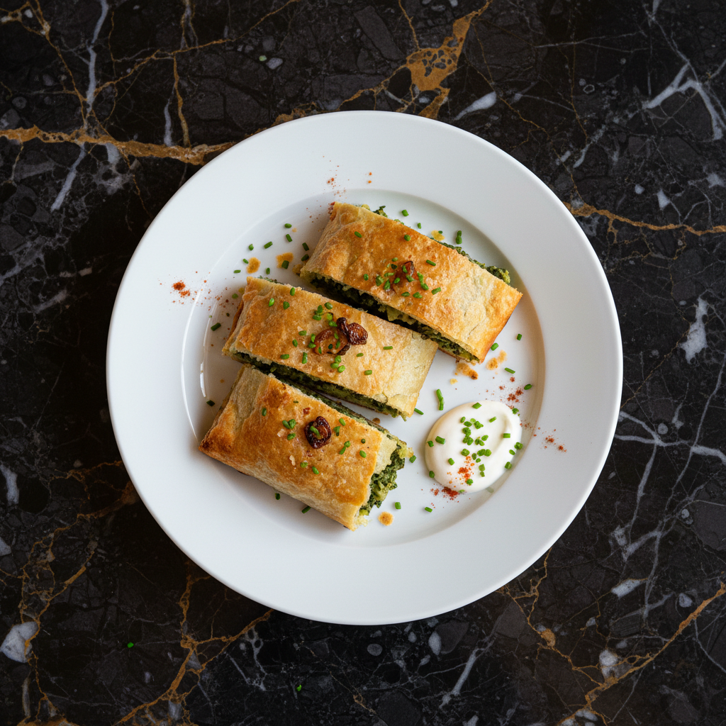 Spinach and Potato Strudel
