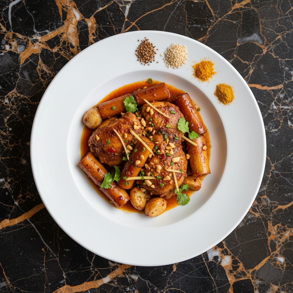 Sudanese Sugarcane and Ginger Chicken