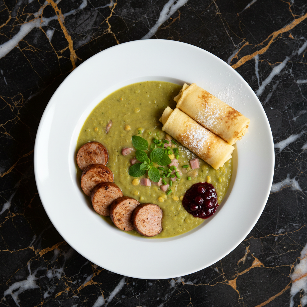 รrtsoppa med Flรคskkorv