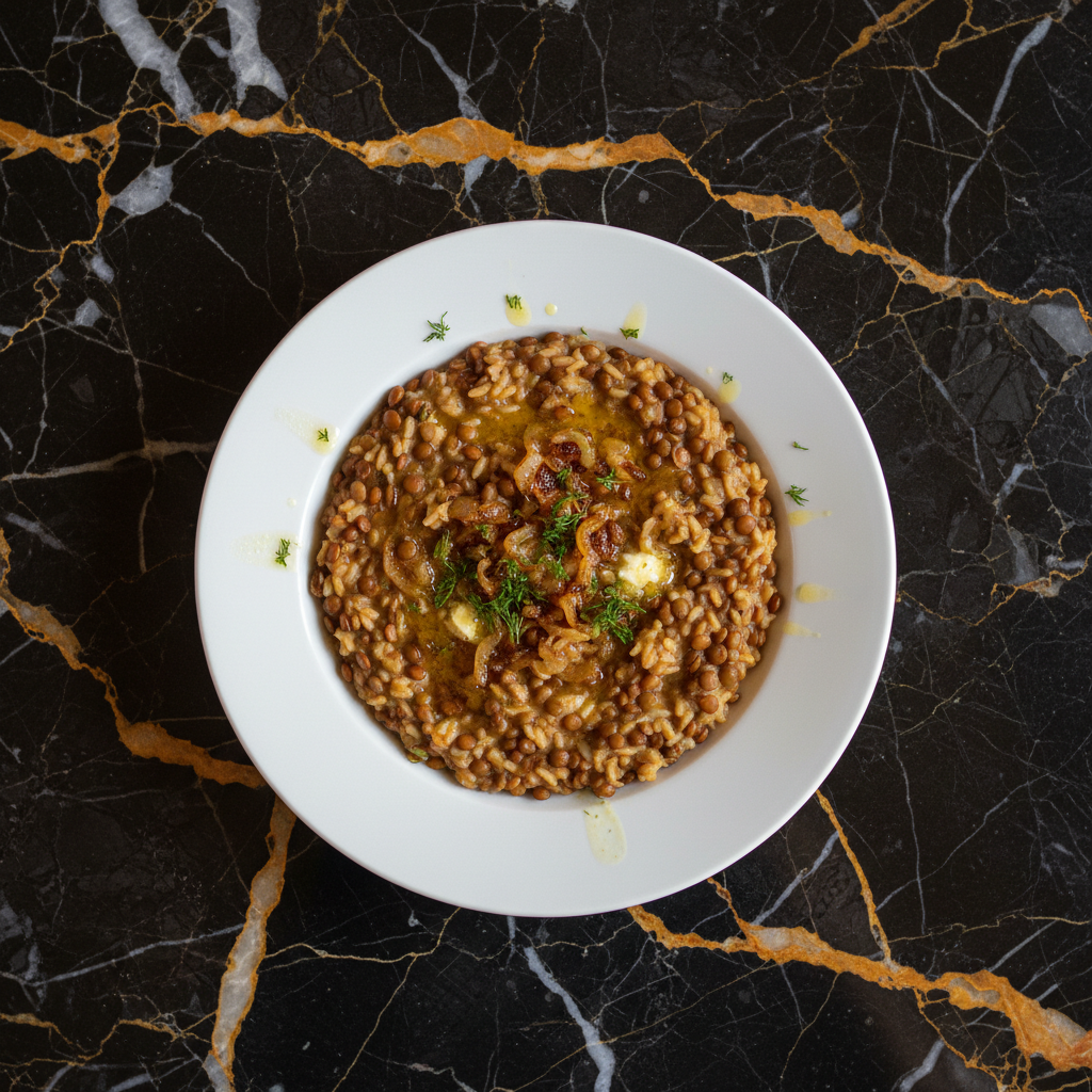 Turkmen Lentil and Rice Porridge