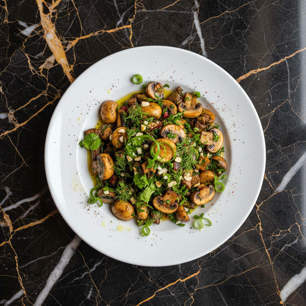 Turkmen Mushrooms with Herbs