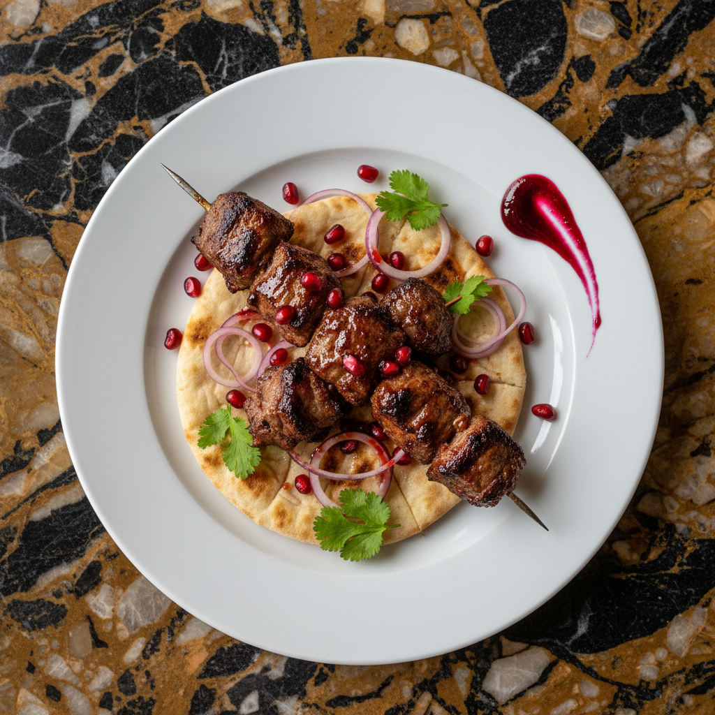 Turkmen Shashlyk with Pomegranate Glaze